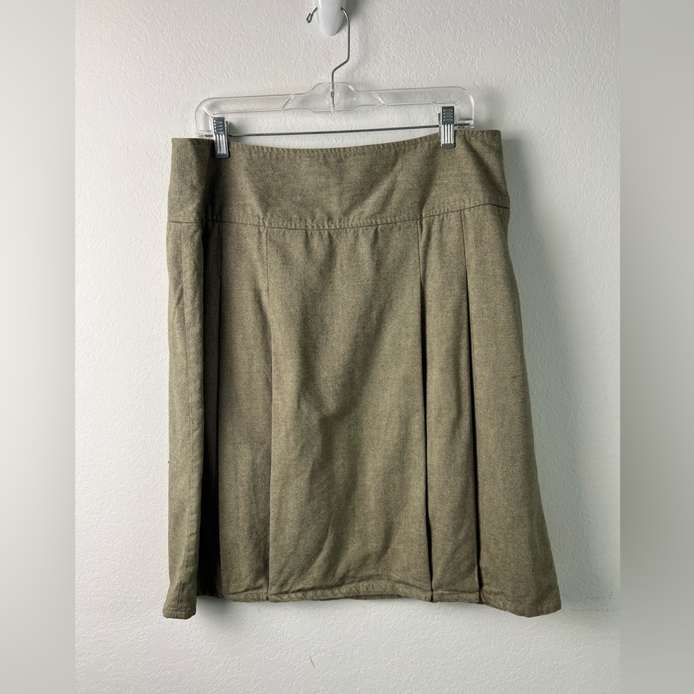 Dockers Women Favorite Fit Tan & Colored Speckles Pleated A-line Cotton Skirt